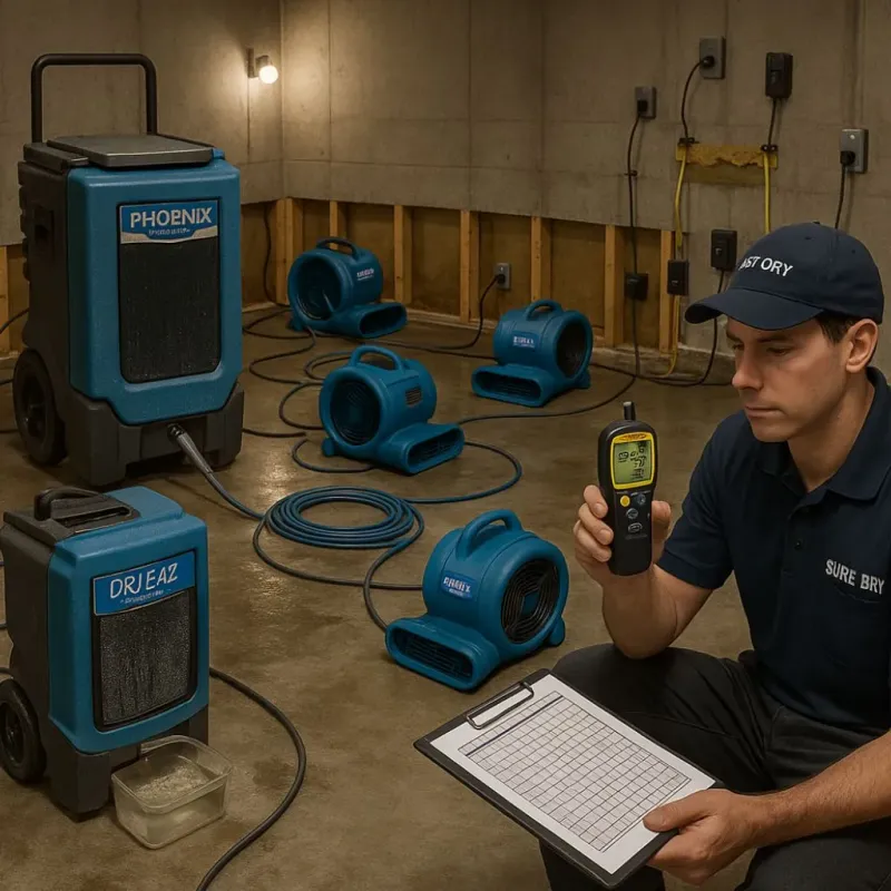 Structural Drying and Dehumidification process in Fincastle, VA